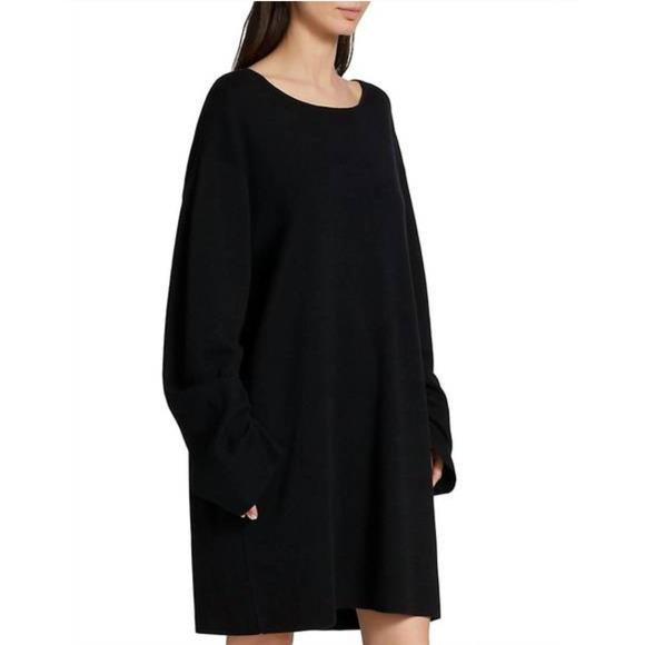 NEW! Nili Lotan S Alisaie $1035 Cashmere/Wool Sweater Dress Long Sleeve Black - Picture 11 of 12